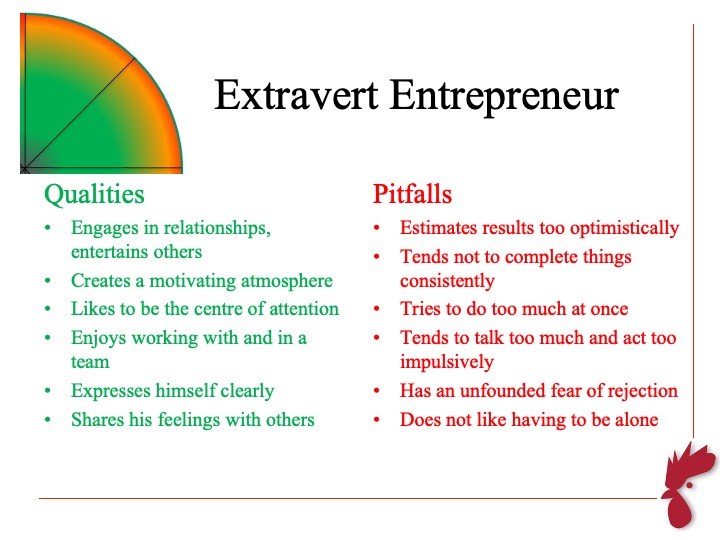 Extraverted Entrepreneurship qualities and pitfalls